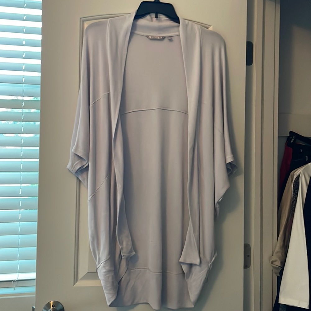 Athleta short sleeve light gray/silver shrug. Size S.